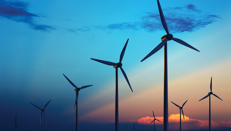 Wind farm in Chios island, Greece