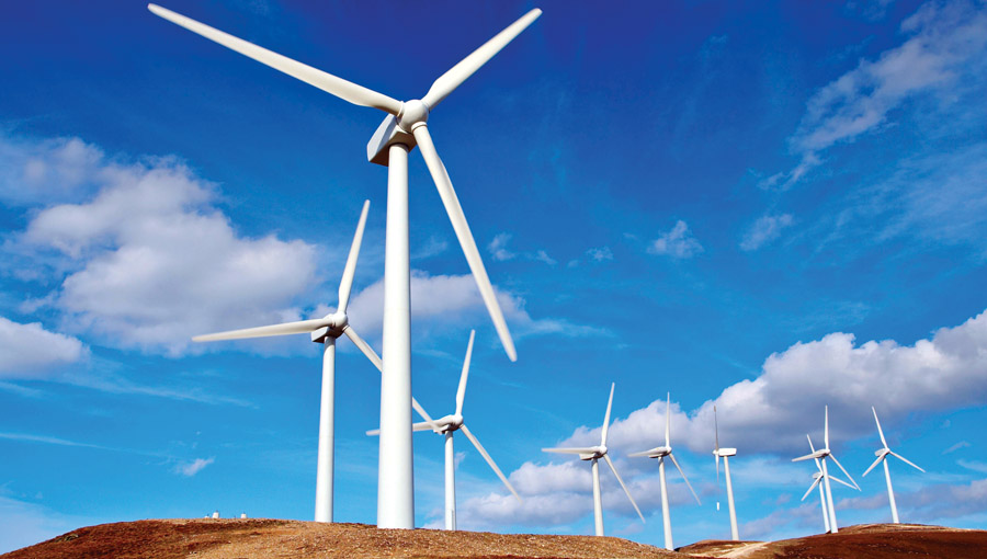 Wind farm in Psara island, Greece